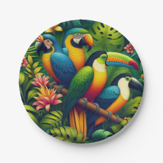 Jungle Fiesta: A Colourful Feast Paper Plate