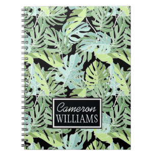 Jungle Floral Pattern Add Your Name Notebook