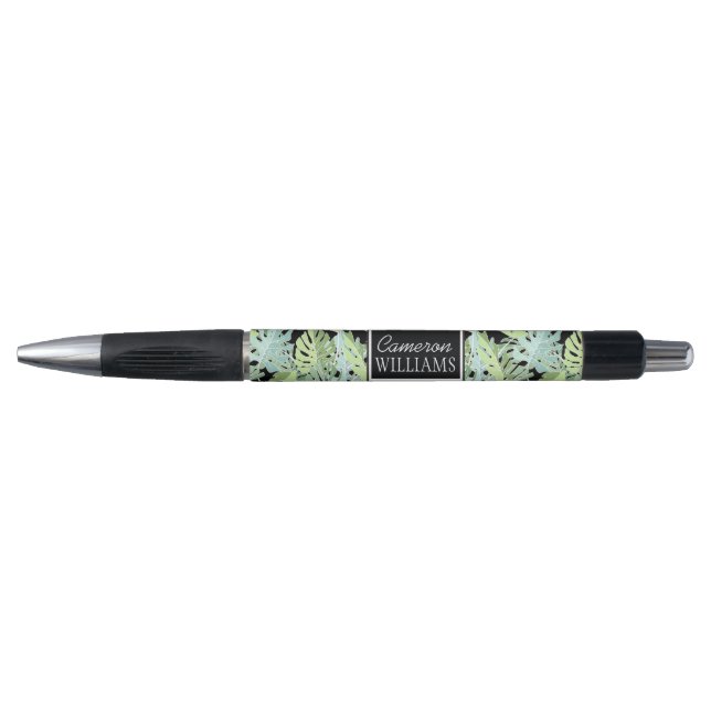 Jungle Floral Pattern | Add Your Name Pen (Front)