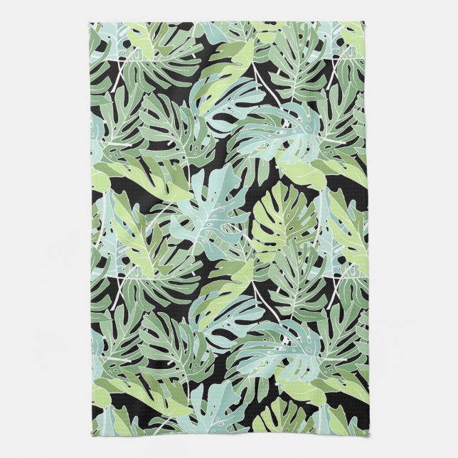 Jungle Floral Pattern Kitchen Towel (Vertical)