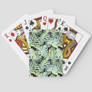 Jungle Floral Pattern Playing Cards
