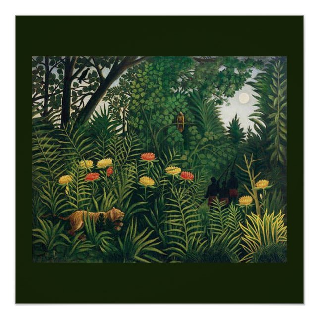 Jungle Folk Art by Rousseau Poster (Front)