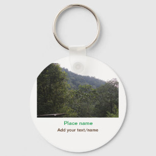 Jungle forest trees moutain travel add place name keychain