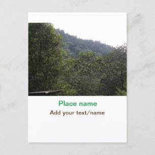 Jungle forest trees moutain travel add place name postcard