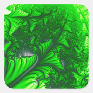 Jungle fractal square sticker