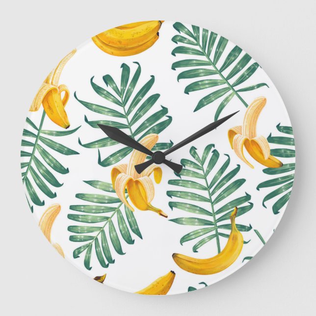 Jungle Fruits: Vibrant Vintage Large Clock (Front)