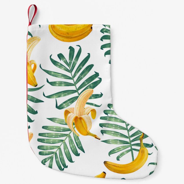 Jungle Fruits: Vibrant Vintage Small Christmas Stocking (Front)