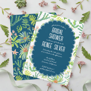 Jungle Garden Watercolor Custom BRIDAL SHOWER Invitation