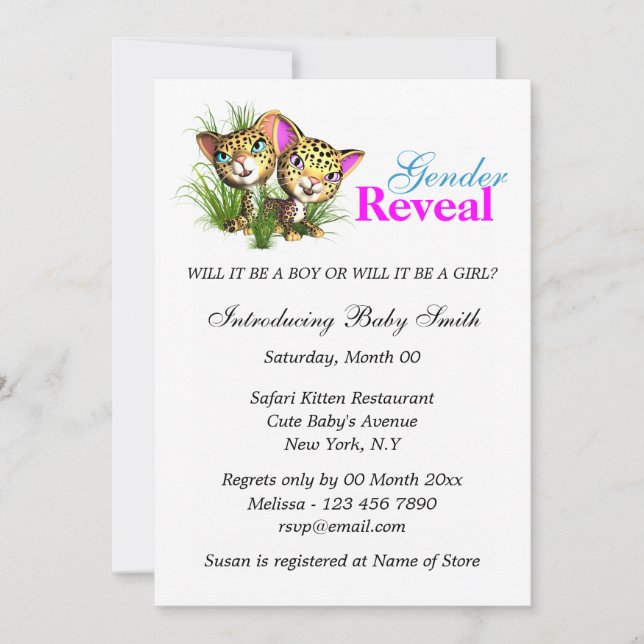Jungle gender reveal PERSONALIZE Invitation (Front)