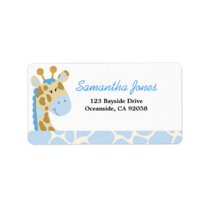 JUNGLE GIRAFFE PRINT (BLUE) MAILING LABEL