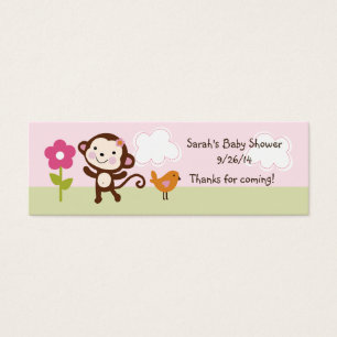 Jungle Girl/Jungle Jill Monkey Favour Tag/Card