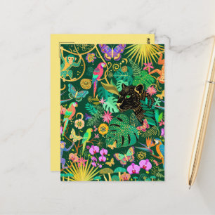 Jungle Golden Fantasy Surreal Exotic Postcard