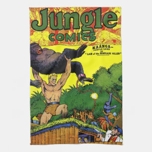 Jungle Gorilla's Lair Vintage Comics Kitchen Towel