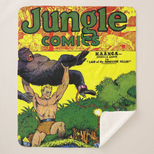 Jungle Gorilla's Lair Vintage Comics Sherpa Blanke Blanket