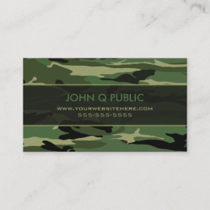 Jungle Green Camo Pattern Business Card