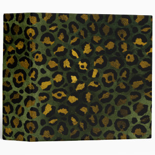 Jungle Green Yellow Cheetah Leopard Pattern Binder