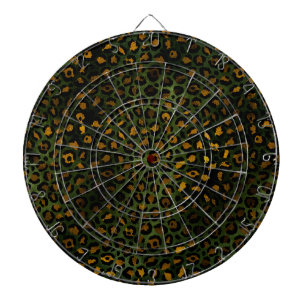 Jungle Green Yellow Cheetah Leopard Pattern Dartboard