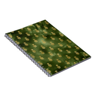 Jungle Green Yellow Pineapple Tropical Fruit Notebook