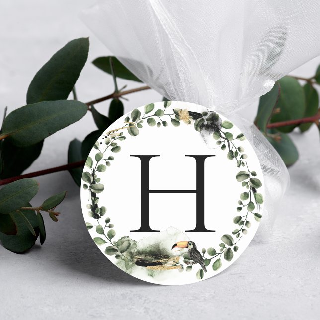 Jungle Greenery | Monogram Wedding Envelope Seal (Creator Uploaded)