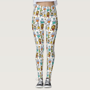 Jungle Gym Exercising Animals Leggings