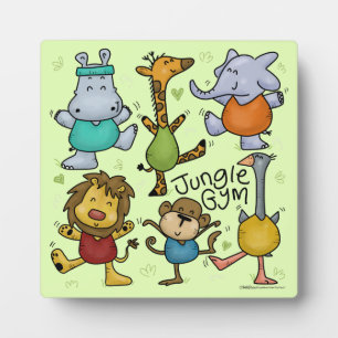 Jungle Gym Exercising Animals Plaque