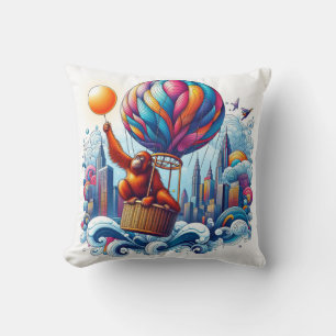 Jungle Harmony: Orangutan-Inspired Throw Pillow