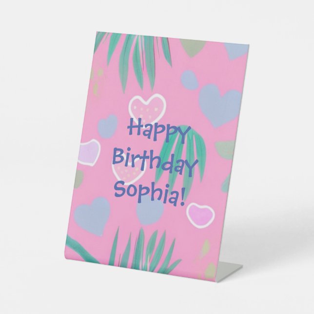 Jungle Hearts  Pedestal Sign (Front)