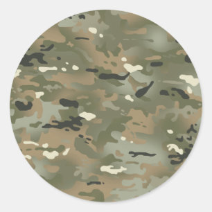 Jungle I Camouflage Pattern Classic Round Sticker