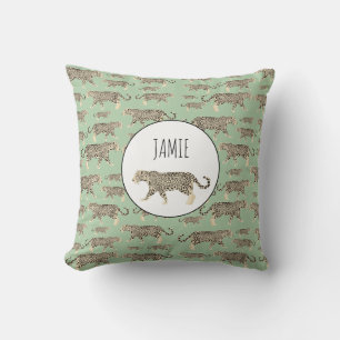 Jungle Jaguar Animal Pattern  Throw Pillow
