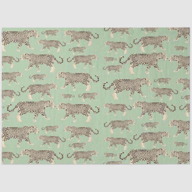 Jungle Jaguar Animal Pattern  Tissue Paper (Front)