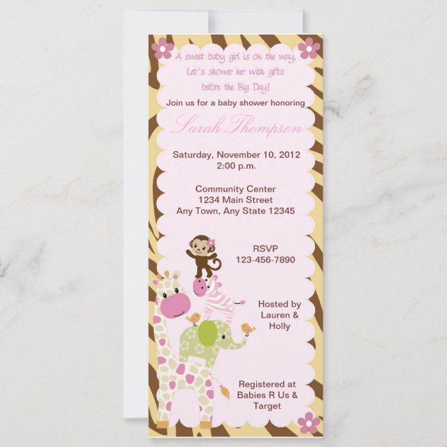 Jungle Jill Baby Shower Invitation (Front)