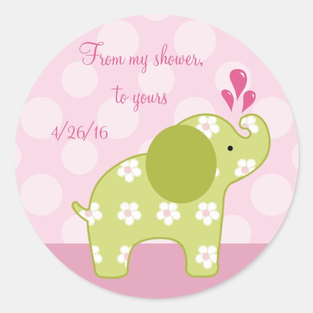 Jungle Jill Elephant Label/Stickers/Envelope Seals (Front)