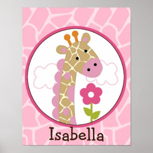 Jungle Jill /Girl Giraffe Personalized Art Poster