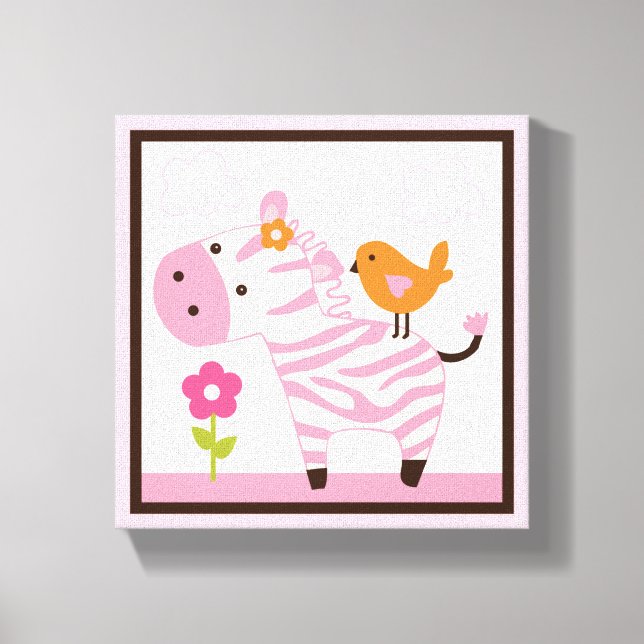 Jungle Jill Zebra Girl Animals Canvas Print (Front)