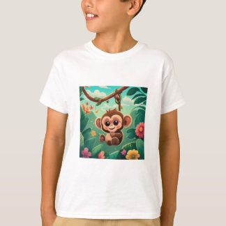 "Jungle Joy: Playful Baby Monkey T-Shirt Collectio