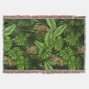 Jungle kitties throw blanket