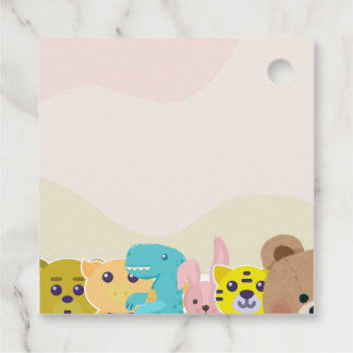 Jungle leafy themed monkey soft toys baby shower favour tags