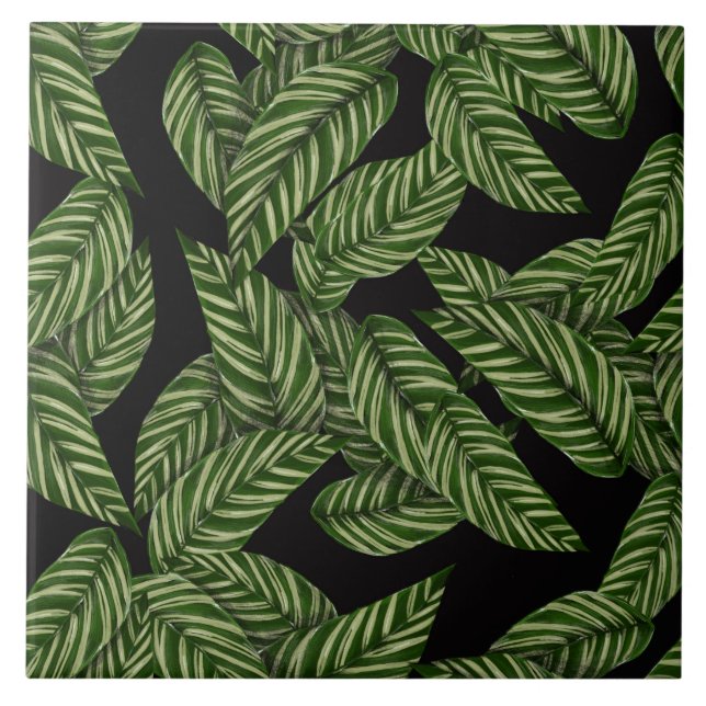 jungle leaves ceramic tile (Front)