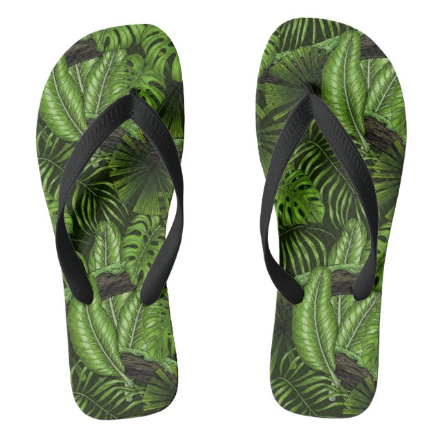 Jungle leaves flip flops (Footbed)