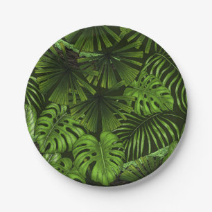 Jungle leaves paper plate
