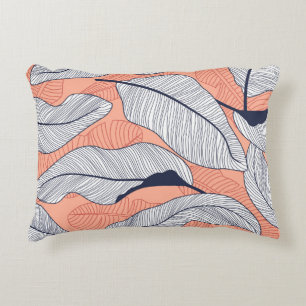 Jungle Leaves Seamless Tropical Pattern Accent Pillow