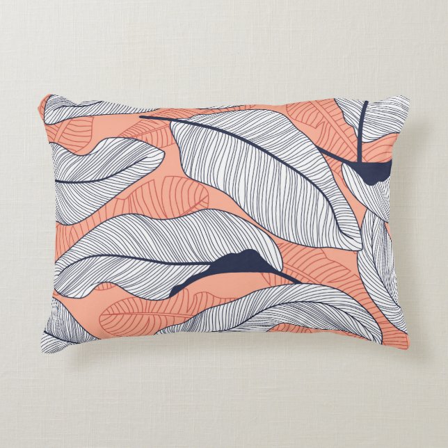 Jungle Leaves Seamless Tropical Pattern Accent Pillow (Front)