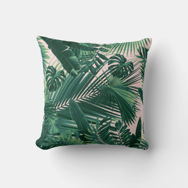 Jungle Leaves Siesta #1 Throw Pillow (Front)