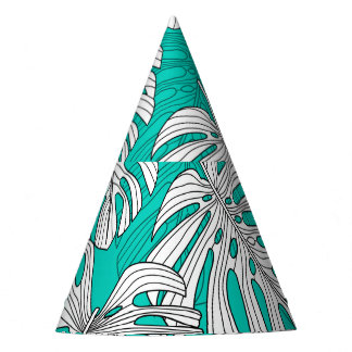 Jungle Leaves Tropical Floral Seamless Party Hat