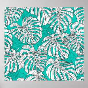 Jungle Leaves Tropical Floral Seamless Poster