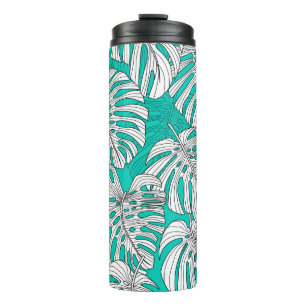 Jungle Leaves Tropical Floral Seamless Thermal Tumbler