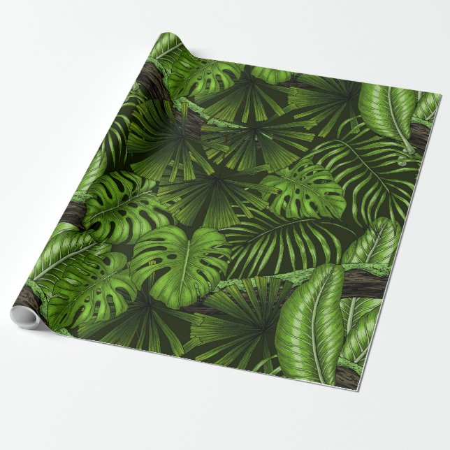 Jungle leaves wrapping paper (Unrolled)