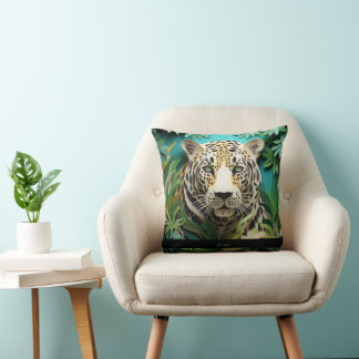 Jungle Leopard Personalized Name Throw Pillow