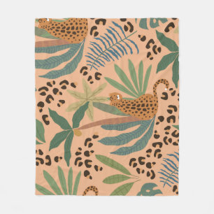 Jungle leopard print: animal seamless pattern. fleece blanket