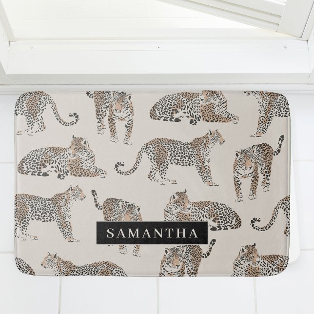 Jungle Leopard Wild Animal Pattern   Bath Mat (Creator Uploaded)